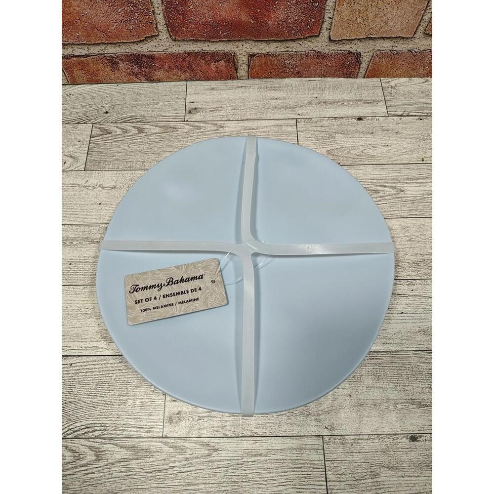 4 Pc Tommy Bahama Melamine Plates Powder Blue Salad 8.5" NWT